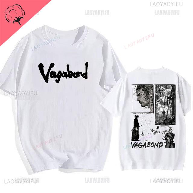 Japanisches Vintage Anime Vagabond Grafik T-Shirt Mann Frau Harajuku Schlage heftig Streetwear T-Shirt Baumwolle Cartoon Kurzarm