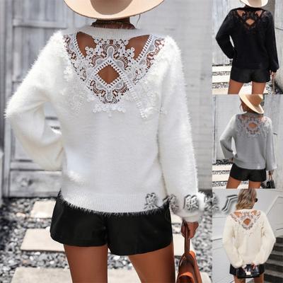 2024 Autumn/Winter New Collection Pattern Women'S Knitted Sweater Round Neck Long Sleeve Hooded Sweater