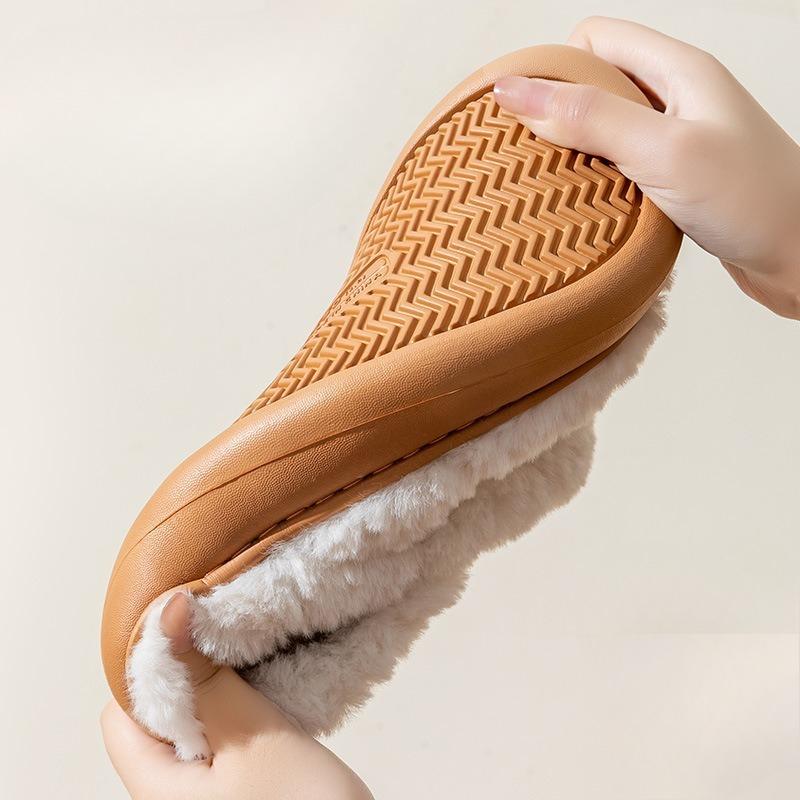 New Plush Cotton Shoes for Women's Home Use, Anti-slip Outerwear Slippers