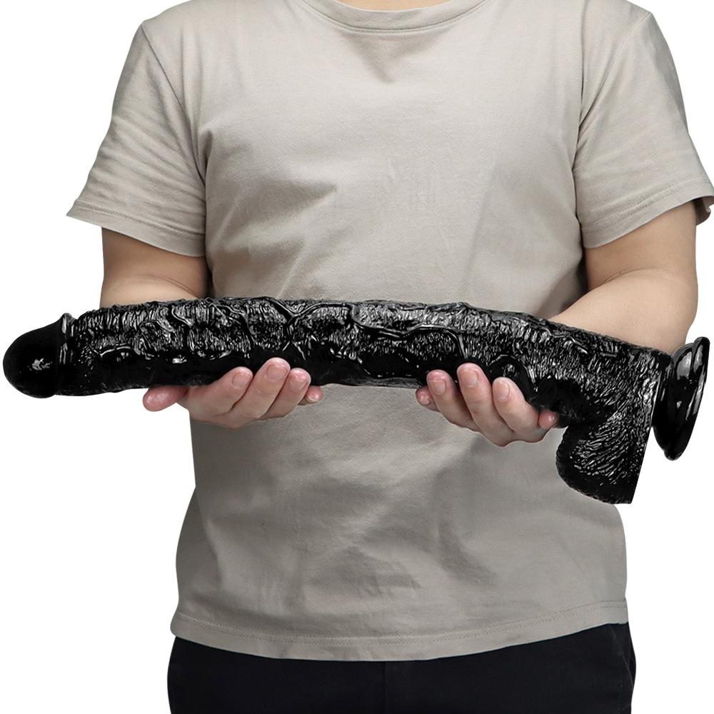 43cm  Large Black Penis  Adult Sex Toys Realistic Dick Fisting BDSM  Pegging Strapon PVC Anal Plug Slave Vibrator