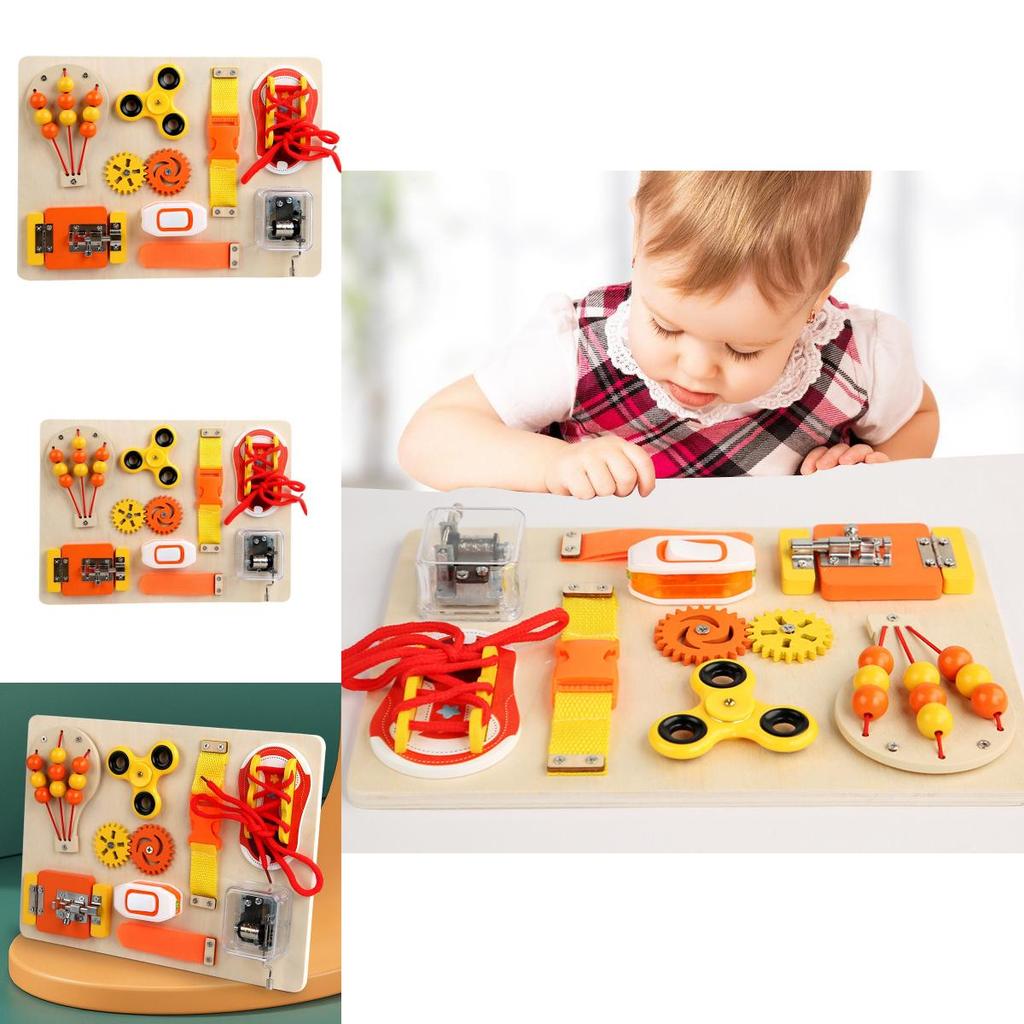 Wooden Music Box Fingertip Gyro Safety Buckle Game Board Children Puzzle Toy For Sensory And Emotional Growth