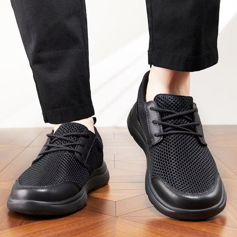 Men's shoes summer new mesh breathable casual shoes black lace-up versatile sneakers lightweight running shoes