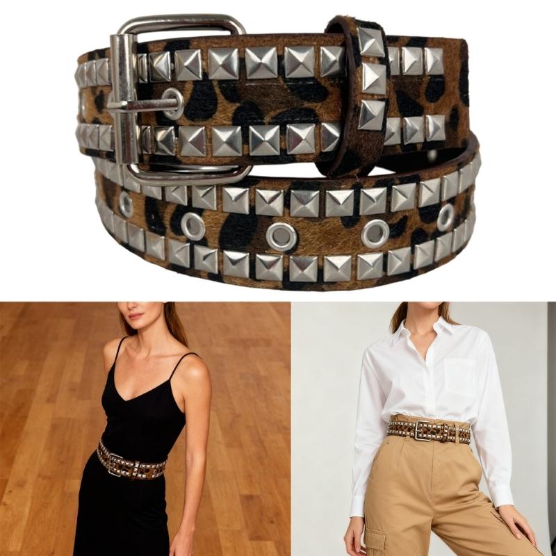 Cintura Elasticizzata con Fantasia Leopardo Vita Regolabile Per Uso Quotidiano Tessuto Comodo e Resistente