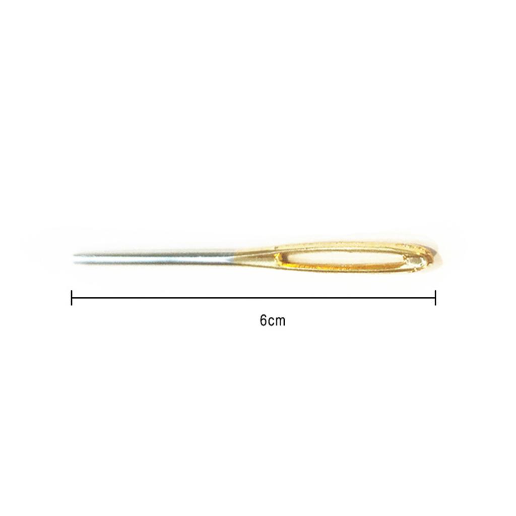 2 Pieces Aluminum Darning , Sewing with Large Eye And Curved Tip, Knitting 2x Big