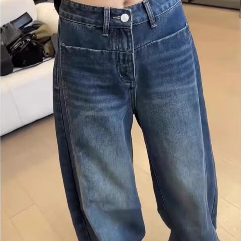 Women's Plus-size Slimming Jeans: Hip-covering, Fleece-lined, Wide-leg, Narrow-leg and Banana Pants for Autumn and Winter.