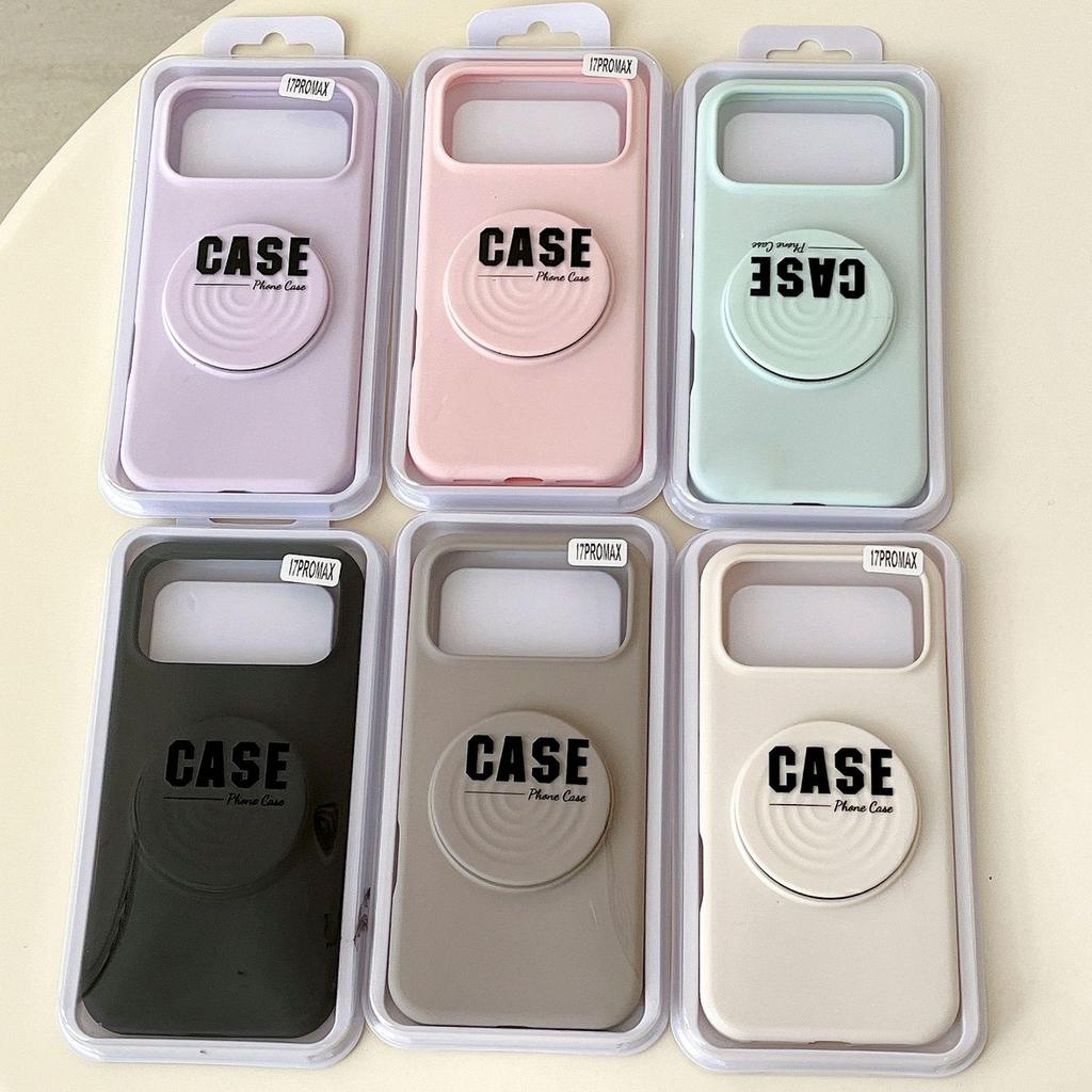 Bo Yang Drop-Proof Folding Stand Case for iPhone 17 - Liquid Silicone for Apple 16 Pro Max