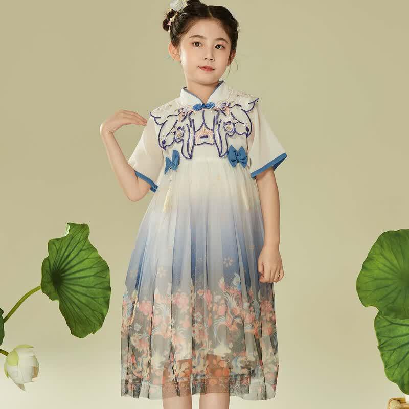 Besticktes Kleid im chinesischen Hanfu-Stil für Mädchen