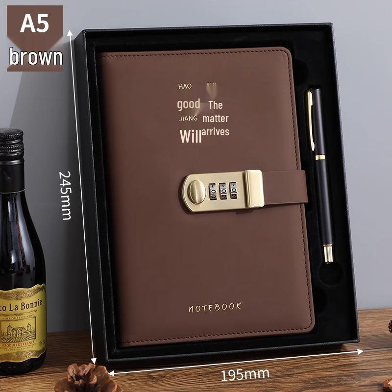 Minimalist Lock Diary & Notebook with Invisible Combination Closure for Students & Professionals