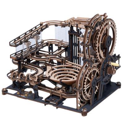 Tsukurundesu® Moving 3D Wooden Puzzle Coaster Series (Marble Night City) with Japanese Instructions