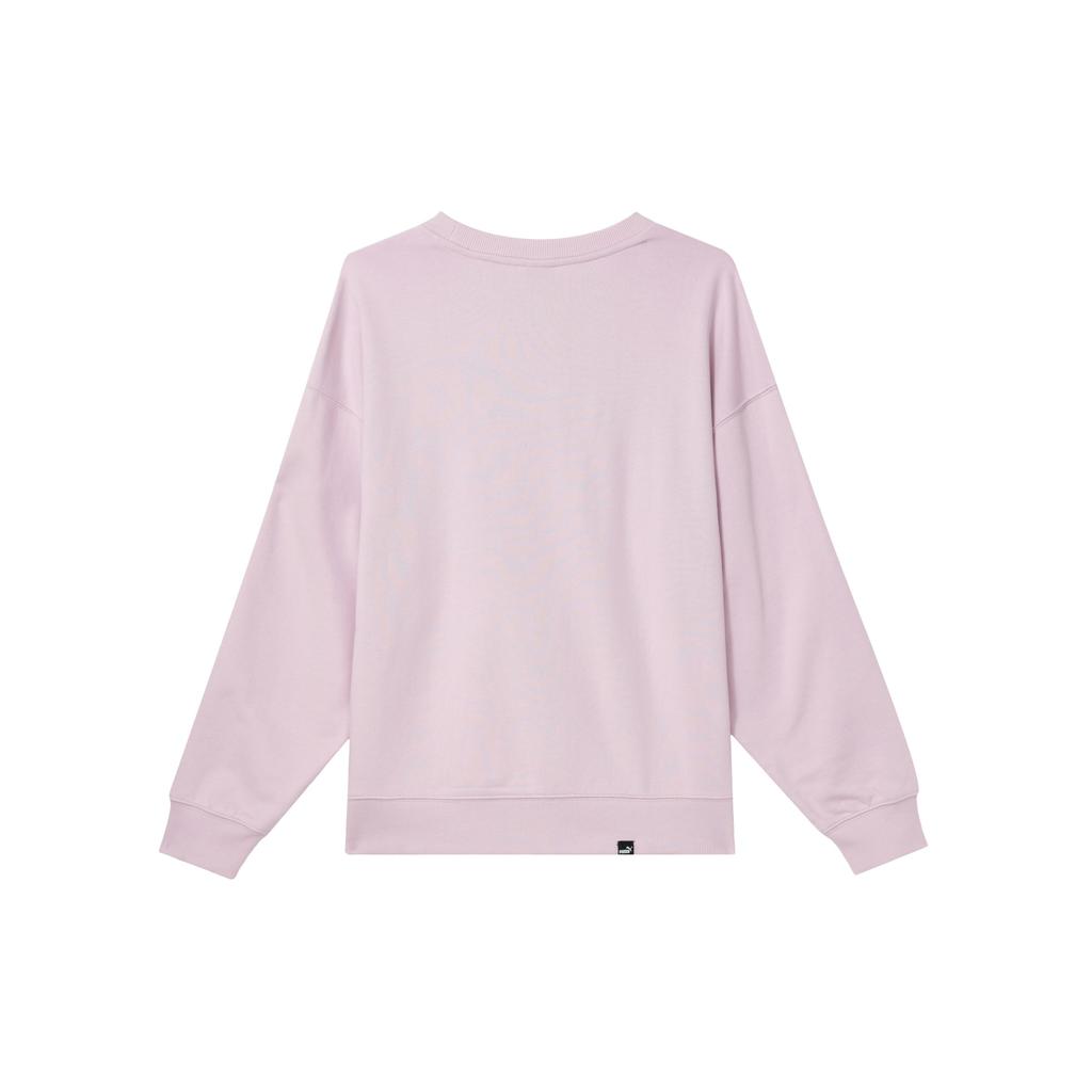 Puma Solid Color Casual Crew Neck Loose Long Sleeve Sweatshirt Women sweatshirt Purple 682159-60
