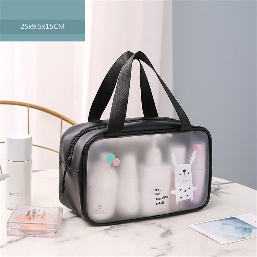 PU Make Up Bags PVC Cartoon Transparent PVC Cosmetic Bag Female Handbag Travel-friendly For Travel Essentials Daily Storage