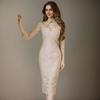 2025 Women's French Lace Bodycon Mid-Length Dress