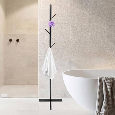 Modern Black Tree-shaped Clothes Rack, Metal Free-Standing Coat Holder for Bedroom &  Living Room - 22.05 Lbs Capacity, 7Hooks