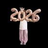 Party Supplies 2026: Crown Number Foil Balloons - Happy New Year Eve Decor & Christmas Navidad Photo Props