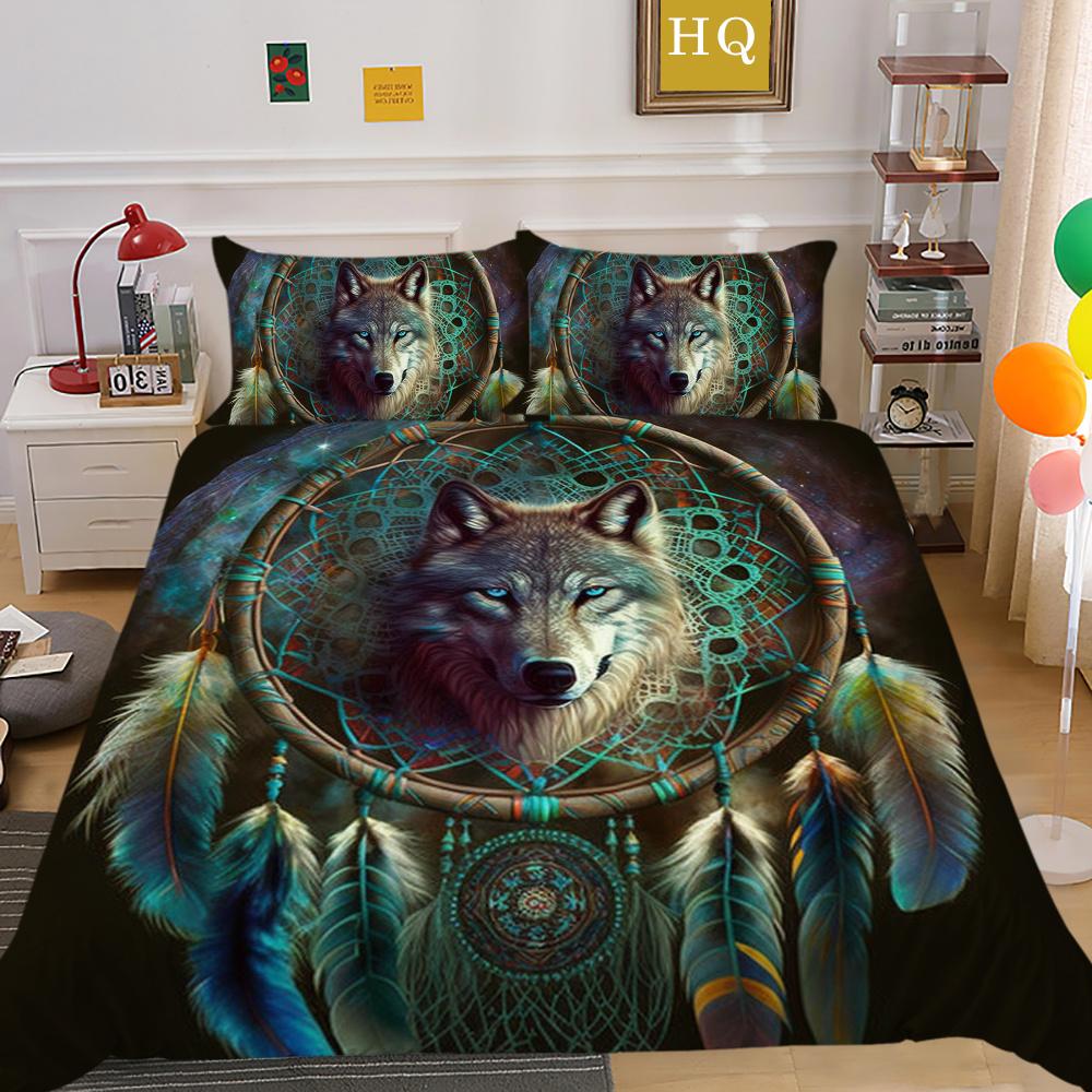3D Wolf Printing Bedding Set Cover Single Size Microfiber Bedspreads Teen Fashion High Quality Home Textiles