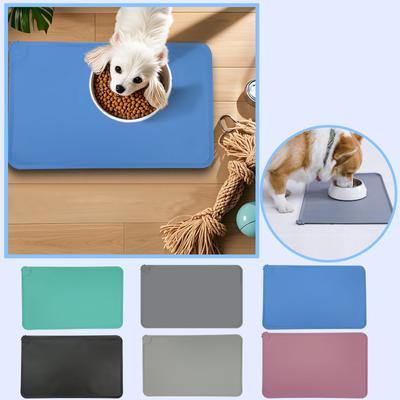 Tapis pour animaux de compagnie en silicone de qualité alimentaire, anti-déversement, facile à nettoyer, antidérapant, set de table pour animaux de compagnie