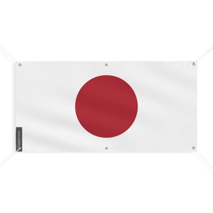 Bannière Drapeau du Japon 6 Oeillets 120x240cm en polyester