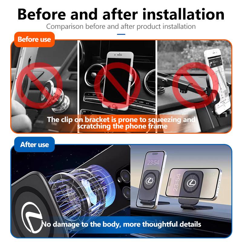 For Lexus Car Emblem Dashboard Phone Holder Accessories RX350 IS250 CT200h ES250 ES300h NX300h IS200 GS300 AEJ1