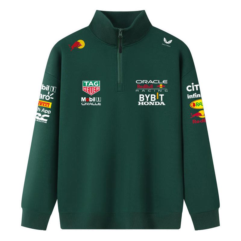 F1 Red Bull Team Uniform Spring and Autumn Jacket F1 Formula Racing Summer Red Bull Team Half Zip Hoodie