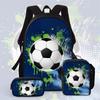 Large Capacity Schoolbag with Shoulder Strap; Student Three-piece Pencil Case Set