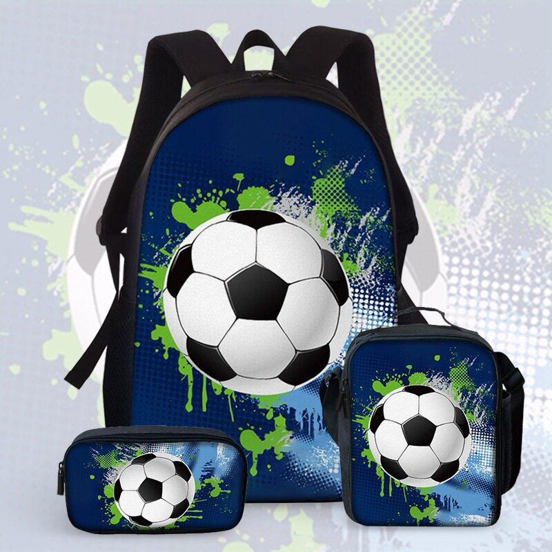 Large Capacity Schoolbag with Shoulder Strap; Student Three-piece Pencil Case Set