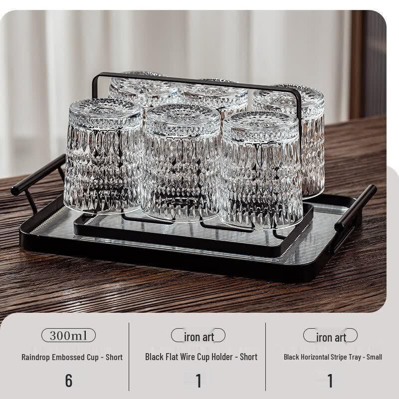 Embossed Glass Water Cup