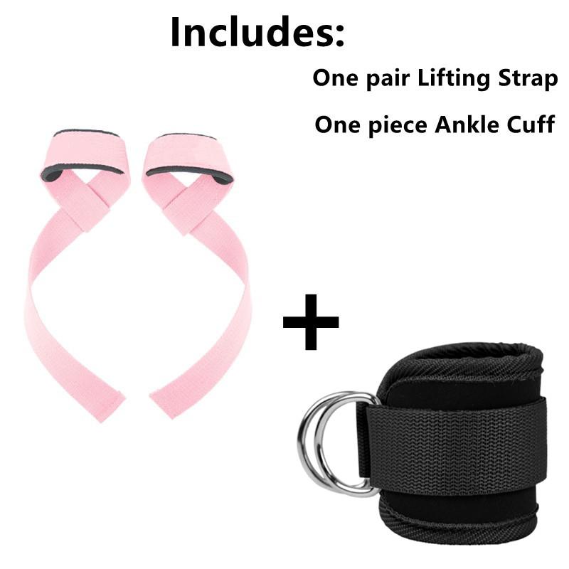 Correas de Levantamiento de Peso Gym Hard Pull Acolchadas Soporte de Muñeca Cinturón Deadlift Tobilleras Entrenamiento Crossfit Fitness para Hombres y Mujeres