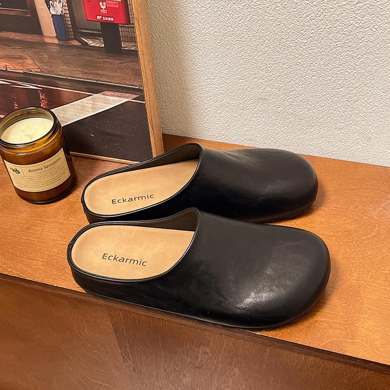 

Французская платформа Birkenstock универсальные туфли-полушапки женские туфли 2025 года новые весенне-летние ретро нишевые ленивые одинарные туфли 39 чёрный