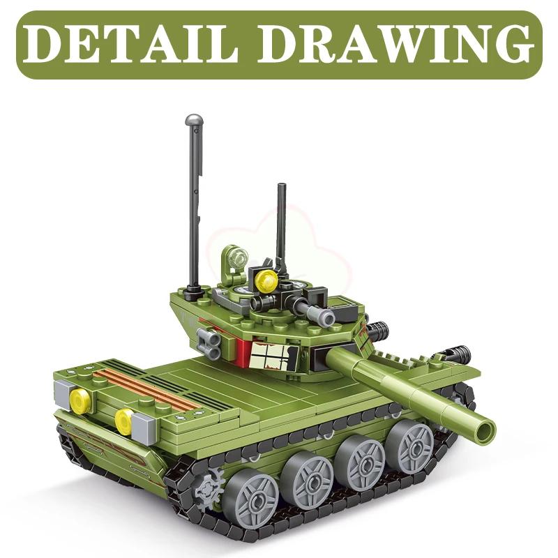 Militärische Kampfpanzer Fahrzeuge WW2 Armee Soldat Figuren Bausteine Kinder Spielzeug für Kinder Jungen