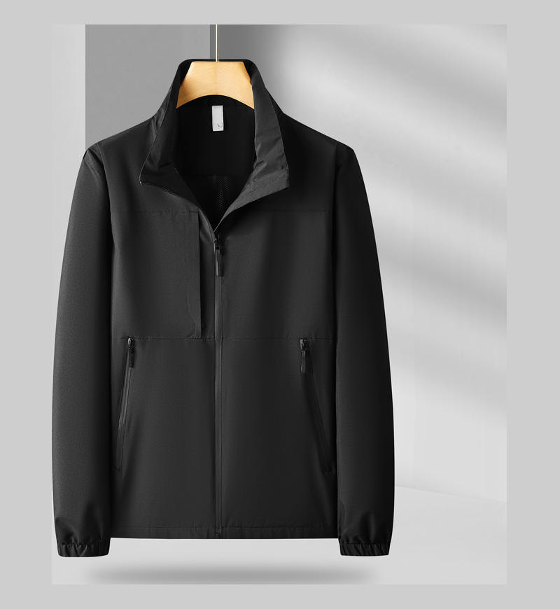 

Осенняя однотонная тонкая штурмовая куртка с воротником-стойкой для мужчин и женщин, ветрозащитная куртка в американском стиле, карманная, повседневная, для пар, для бизнеса 4XL чёрный