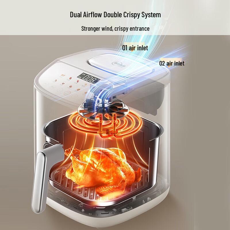 Joyoung KL55-V611 5.5L Dual Air Duct Smart Air Fryer CN plug (adapter included)