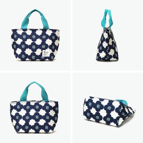 Wpc. Patterns Insulated Lunch Bag, Peony Design, Red, Women's, Aluminum Fabric, Ice Pack Pocket, Insulated, Holds 500ml PET Bottles, Stylish and Cute,