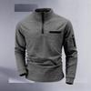 Men S Long Sleeve Polo Shirt Casual Sports Zip Detail Solid Color