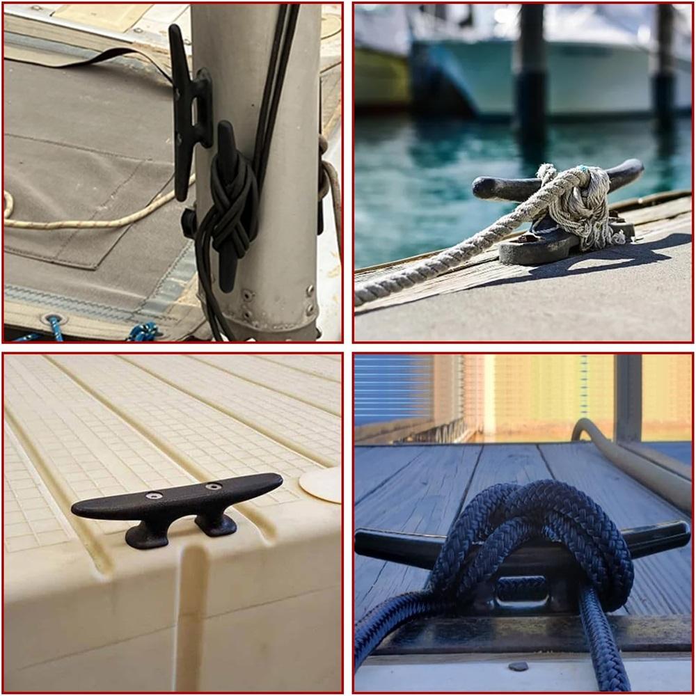 Boulon d'ancre de bateau en nylon – Boulon d'ancre de quai avec vis en acier inoxydable, Pour kayak, canoë, petit bateau, Décoration d'intérieur DIY (Plusieurs tailles, Noir)