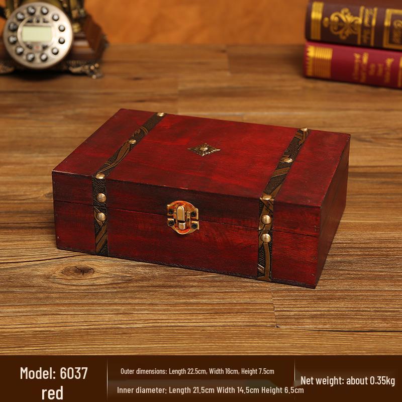 Vintage Wooden Lockable Storage Box for Jewelry and Accessories