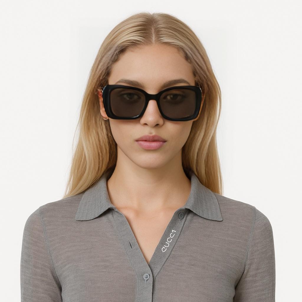 Dior Hollow CD Logo Square Sunglasses Women Sunglasses Black VERYDIOR-S1F-10A0