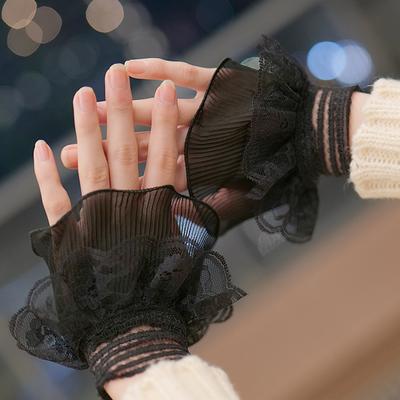 Maniche Finte in Pizzo Autunno Inverno da Donna Dolci in Pizzo Rete Maniche a Campana Manicotto da Polso per Matrimoni e Feste