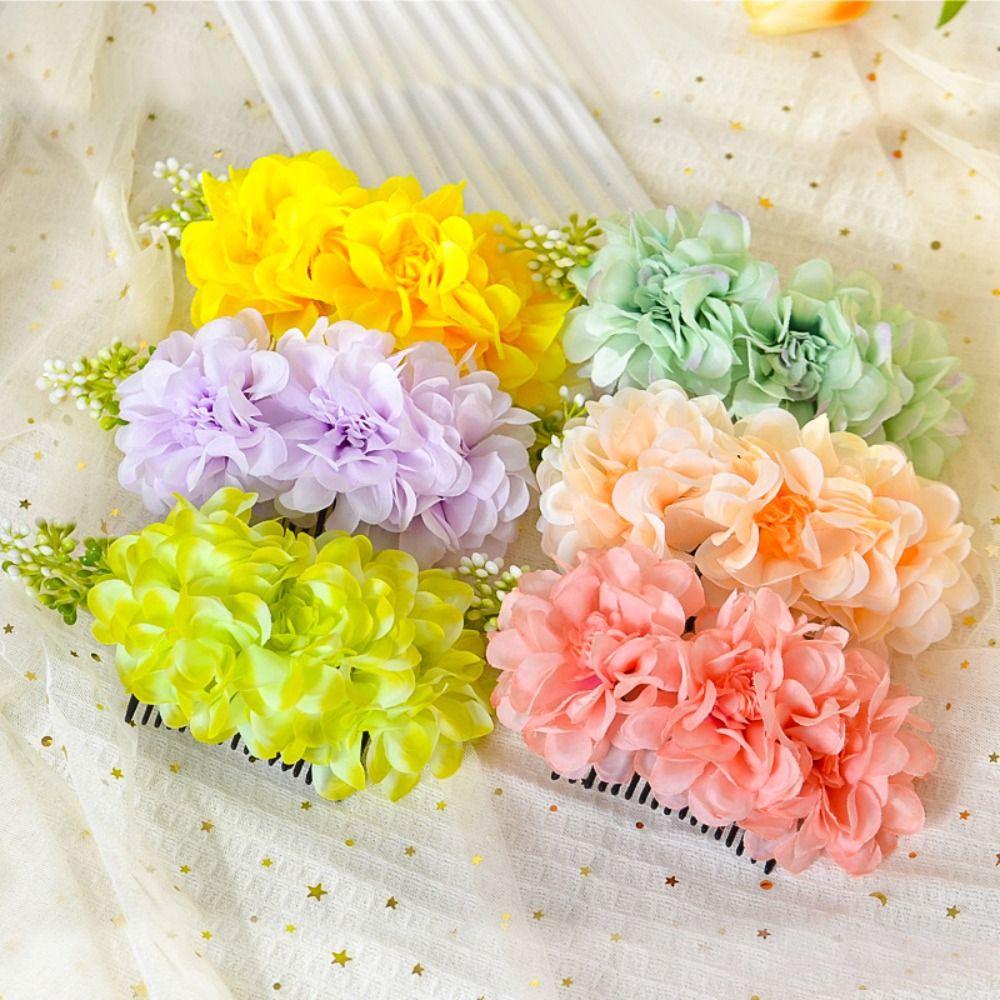 Headwear Floral Hair Comb Thai Style Chignon Hair Clips Hair Accessories Flowers Hairpin Party