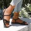 Fashion Shoes for Women 2025 Summer New Women Flat Sandals Bottom Roman Strap Sandals with Non Slip Rubber Soles Ladies Daily Sandalia