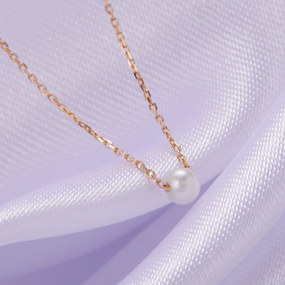 [Dorocy] 14K Tiny Pearl Basic Necklace (Freshwater Pearl)