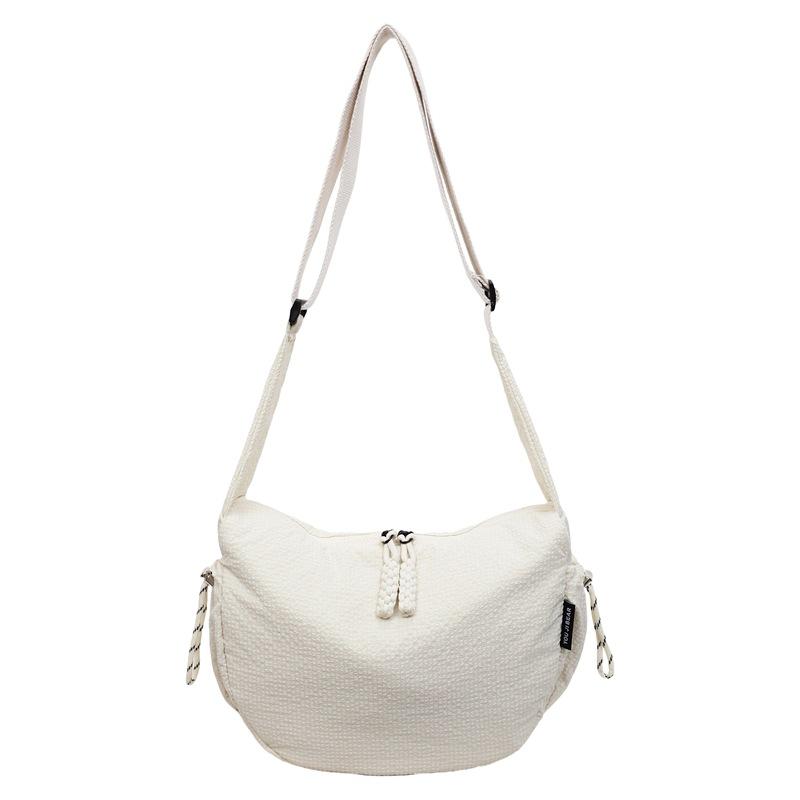 

The new cloth bag is simple and casual, large-capacity fashion, dumpling bag, commuting and going out versatile, single shoulder handbag tide белый
