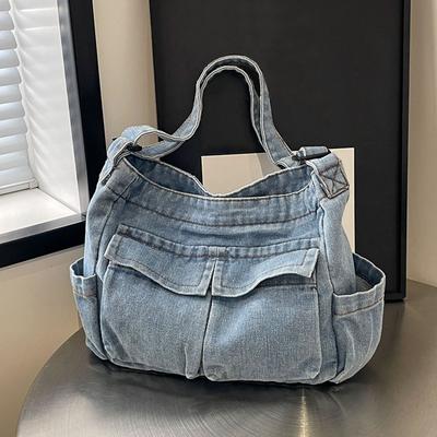 2025 Nowa Torba Jeansowa Koreańska Literacka Torba na Ramię Torebka Styl Harajuku Styl Retro Duża Pojemność Torba Kurierska Literaccy Studenci Torba Crossbody