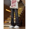 Hong Kong trendy men's summer new personalized letter jeans hip hop ins trendy high street trendy ruffian handsome trousers
