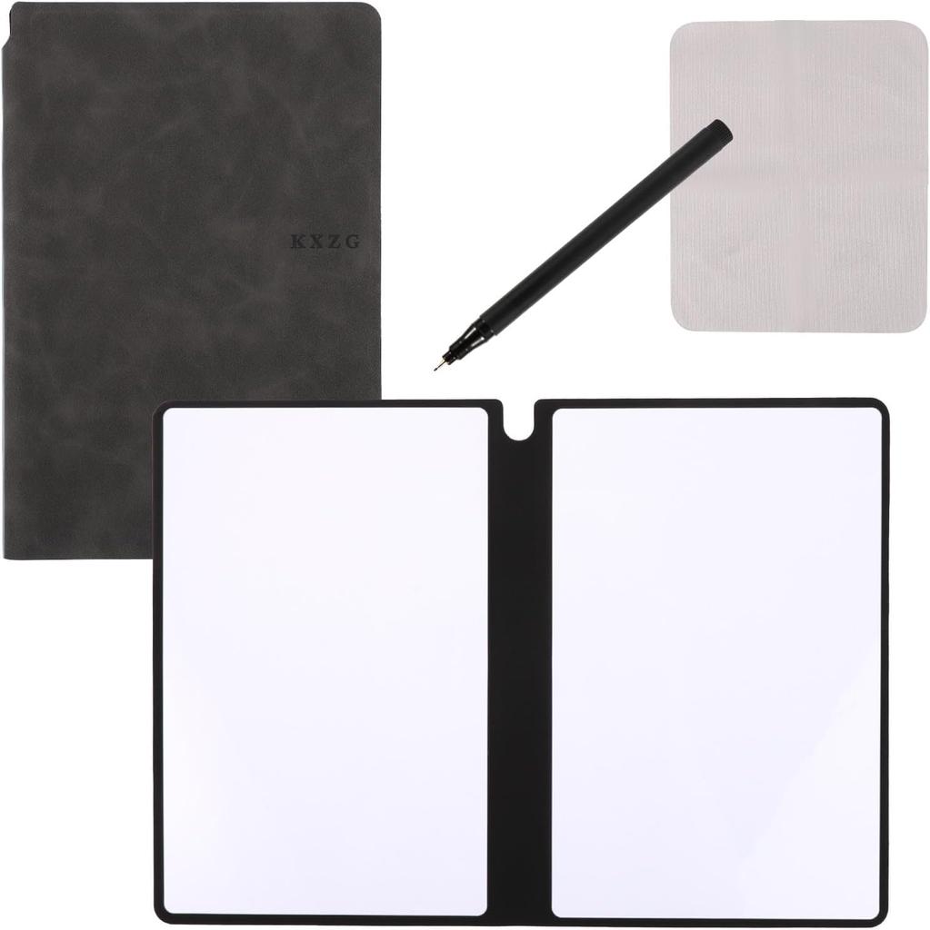 Cuaderno de Pizarra Blanca Portátil 24 x 16 5 Cmcuaderno Borrable Pizarra Blanca Borrable Borrable Pizarra Blanca para Negocios Hogar Oficina Gris