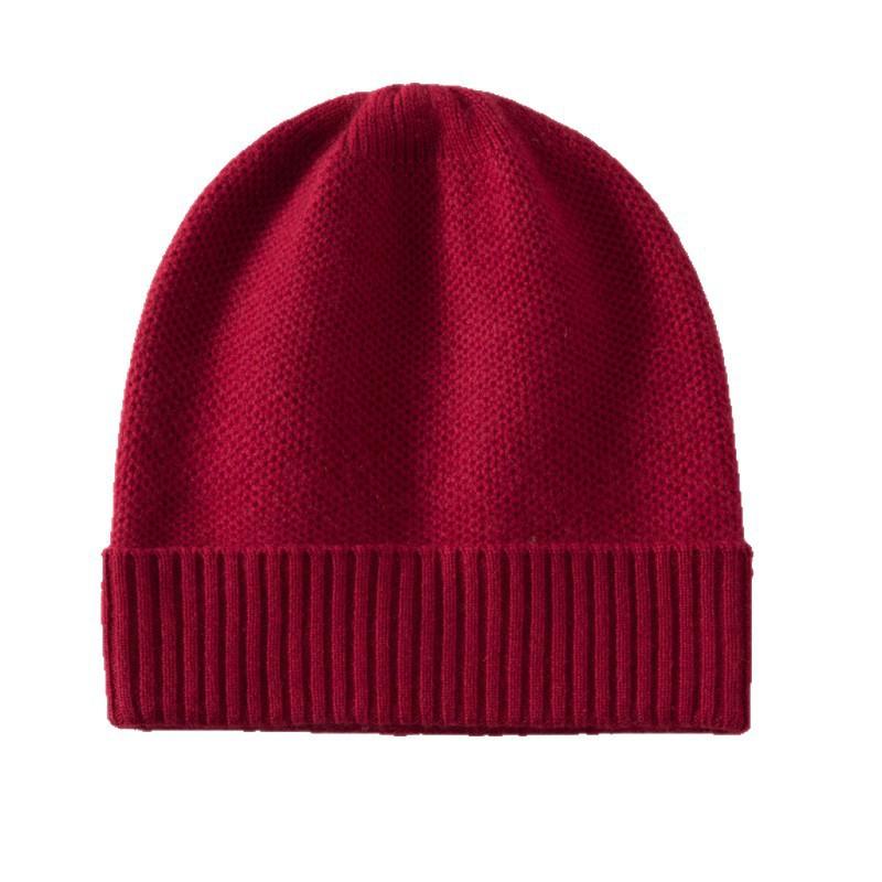 Warm Cashmere Knit Beanie Hat Men Women Thick Ear Protection Foldable Cap Winter Accessory