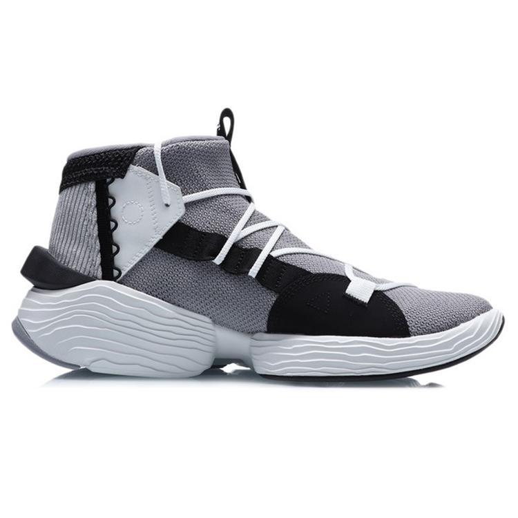 New LINING Essence Basketball Shoes Men Low Top Gray Black AGBQ073-2