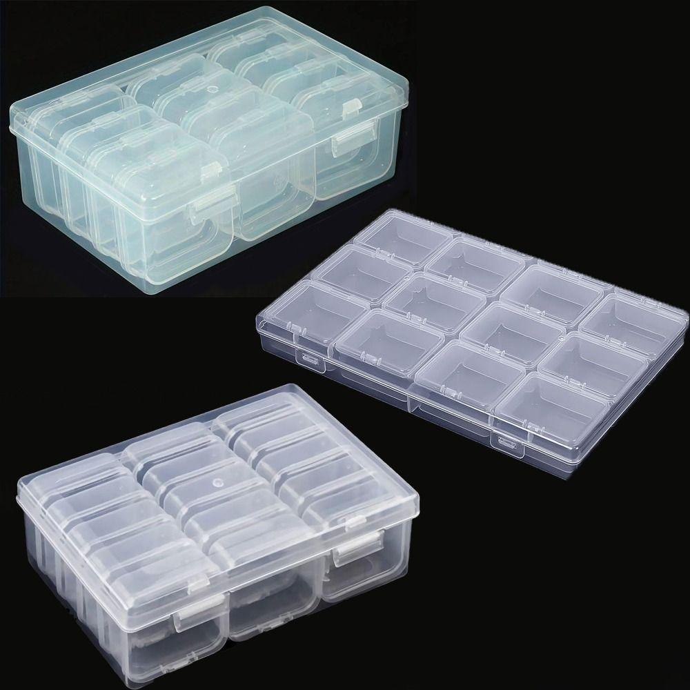 Plastic Transparent Storage Box DIY Earrings Storage Case  Jewelry Storage Accessories