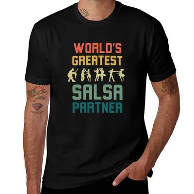 Retro Worlds Greatest Salsa Partner Funny Salsa Dancer TShirt Cool Feeling Summer Tee Shirt