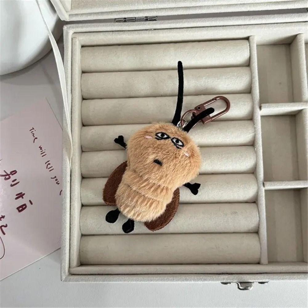 Car Key Holder Backpack Pendant Cockroach Key Chain Creative Stuffed Doll  Fun Gift Accessories