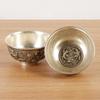 Antique Collection Imitation Relief Inlaid Jade Old Wholesale Home Office Decoration Solid Silver Plated Bowl